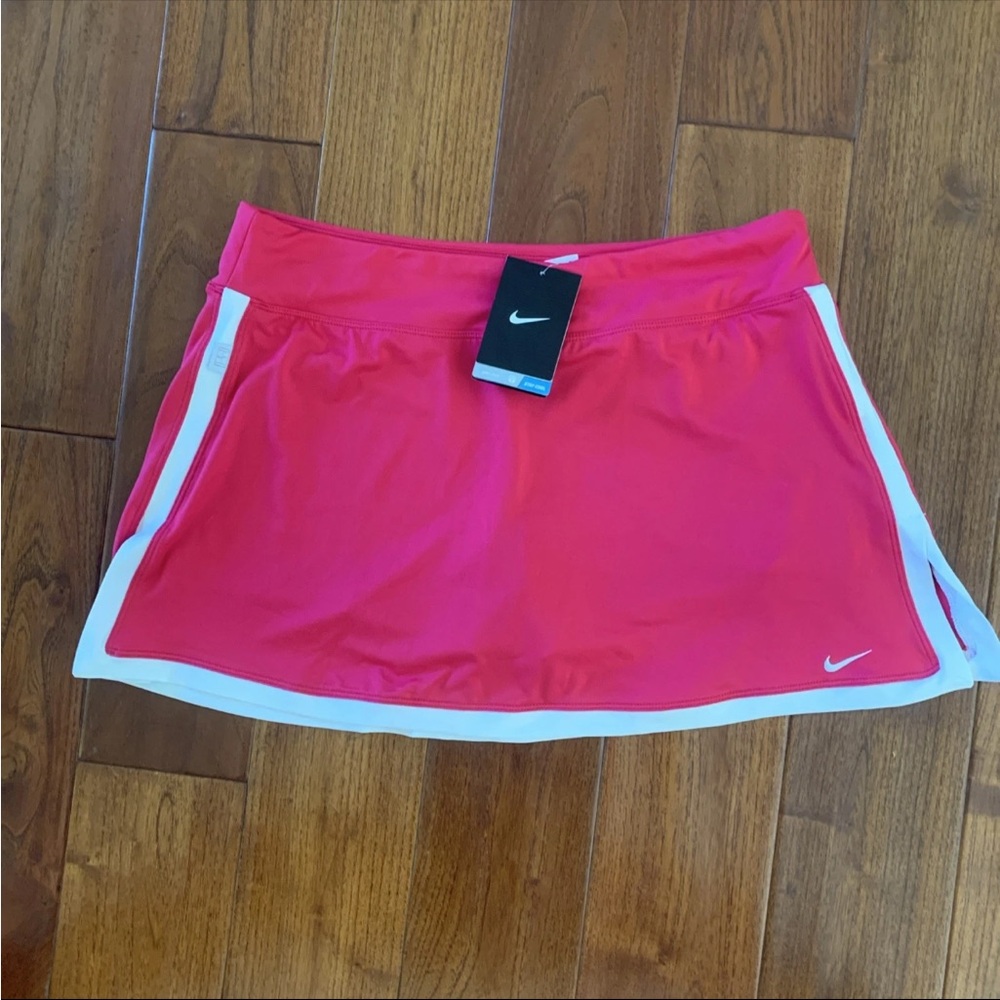 NIKE Tennis Skort Women’s Large DRI FIT Border Pink/White NEW Preppy Y2K Golf